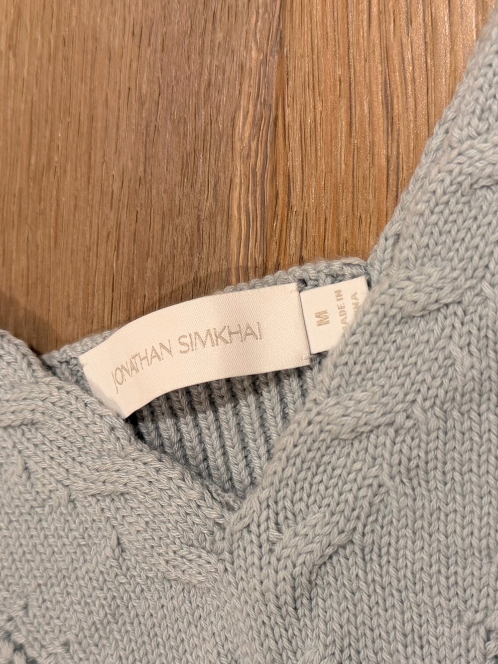 Jonathan Simkhai Elsa Knit Bralette Crop Top BABY BLUE - Picture 4 of 7